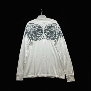Xtreme Couture Affliction Y2K 2XL Thermal Skull Native American Grunge Skate